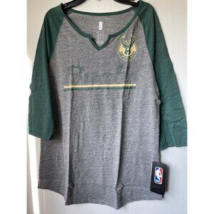 NBA Juniors Tee Shirt Long Sleeve Bucks XL 15/17 Milwake Bucks